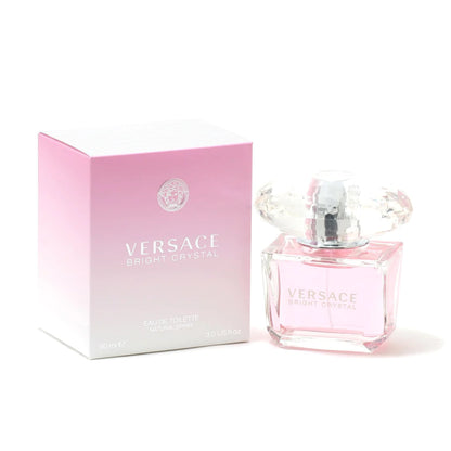 Perfume Versace bright crystal for women eau de toilette spray 3 oz, front side with packaging